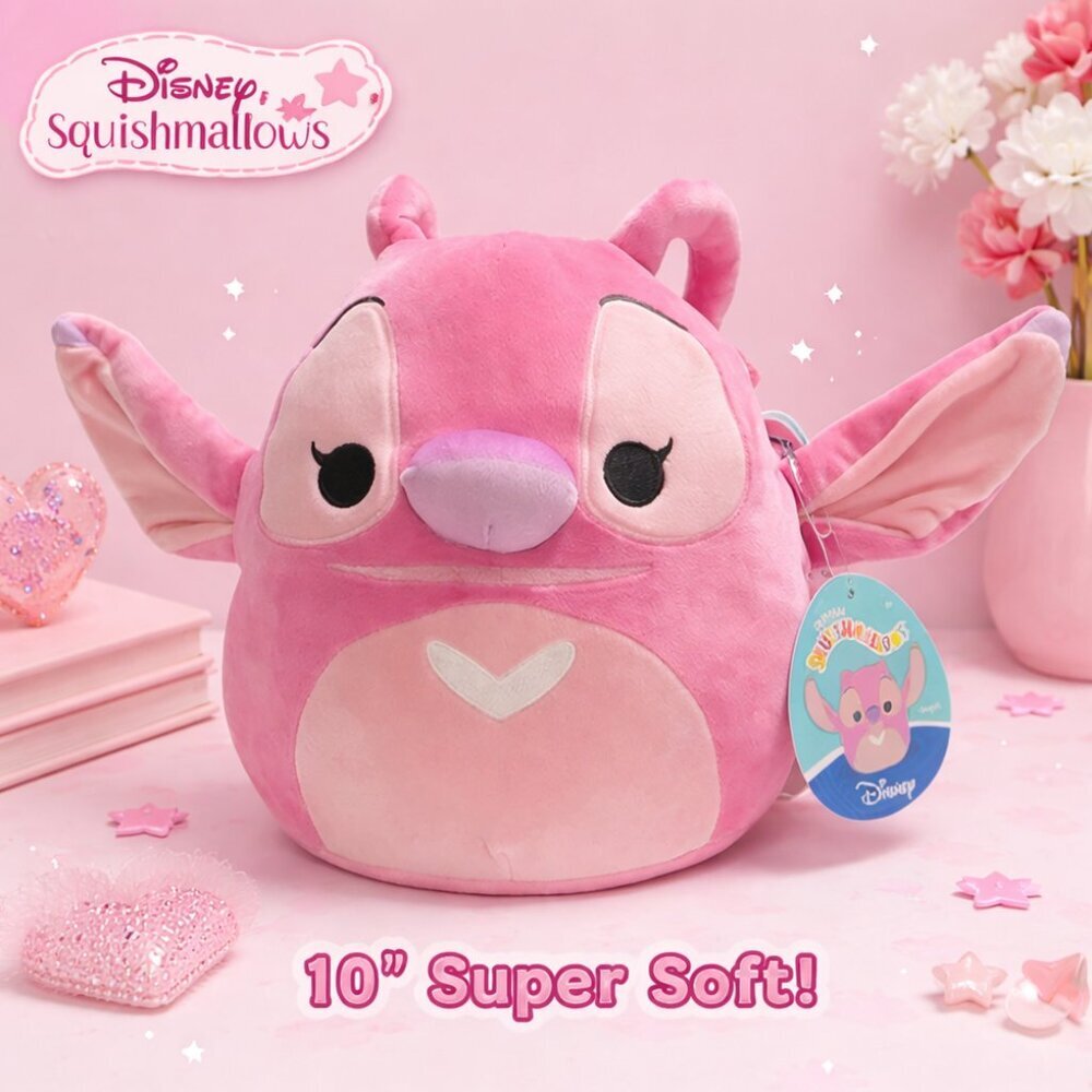 Disney Squishmallows Angel 10” Plush – Pink Stitch – Super Soft - NWT